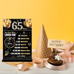 65th Birthday Anniversary Decoration Women Men, Black Gold Back in 1