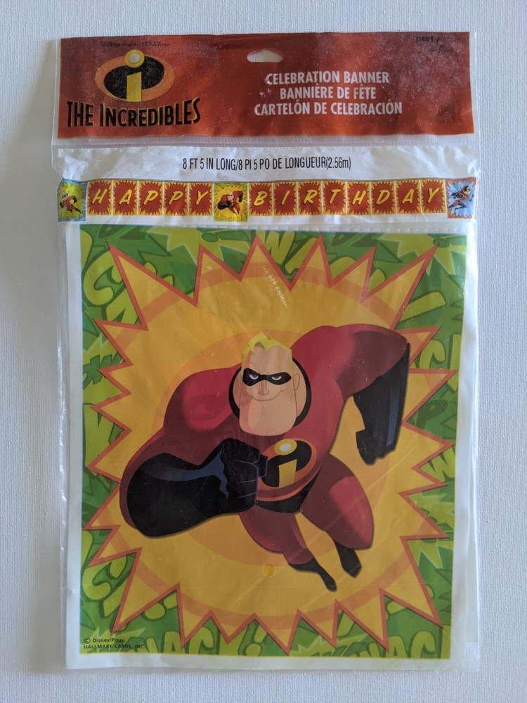 Hallmark Party Express Disney The Incredibles Celebration Banner Happy Birthday!