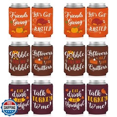 12PCS Friendsgiving Party Decorations Can Cooler Thanksgiving Fall Party Favo