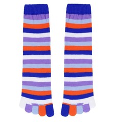 Benefeet Colorful Rainbow Striped Toe Socks – Girls Womens Cute Long Knee Hi…