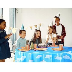 Pieces Blue Sky Whites Party Tablecloth 84» Cartoon Story Tablecloth 6 Cloud