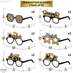Gold Grad Eyeglasses 2026 – Pack of 12 | Gold Grad Glasses 2026 for Graduation