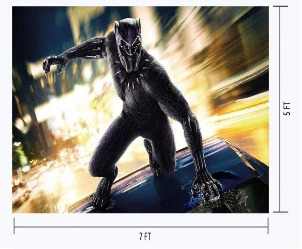 Black Panther Backdrop 7x5ft Vinyl Photo Background Party Decor