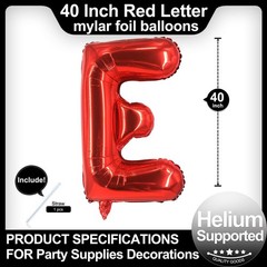 40 Inch Red Letter Balloons, DIY Phrase Foil Alphabet Letter Balloons DIY Wor…