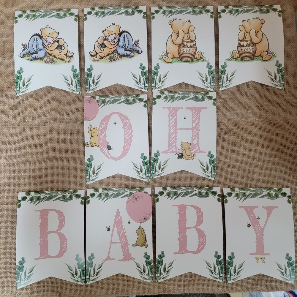 Classic Winnie The Pooh Oh Baby Banner