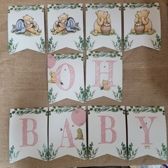 Classic Winnie The Pooh Oh Baby Banner