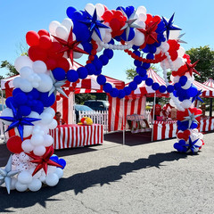 Red White and Blue Balloon Garland Arch Kit 155Pcs with Star, Different Size Red
