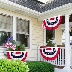 4th of July Decorations, 1.5 x 3 FT American Flag Banner, 1 PCS Pleated Fan …