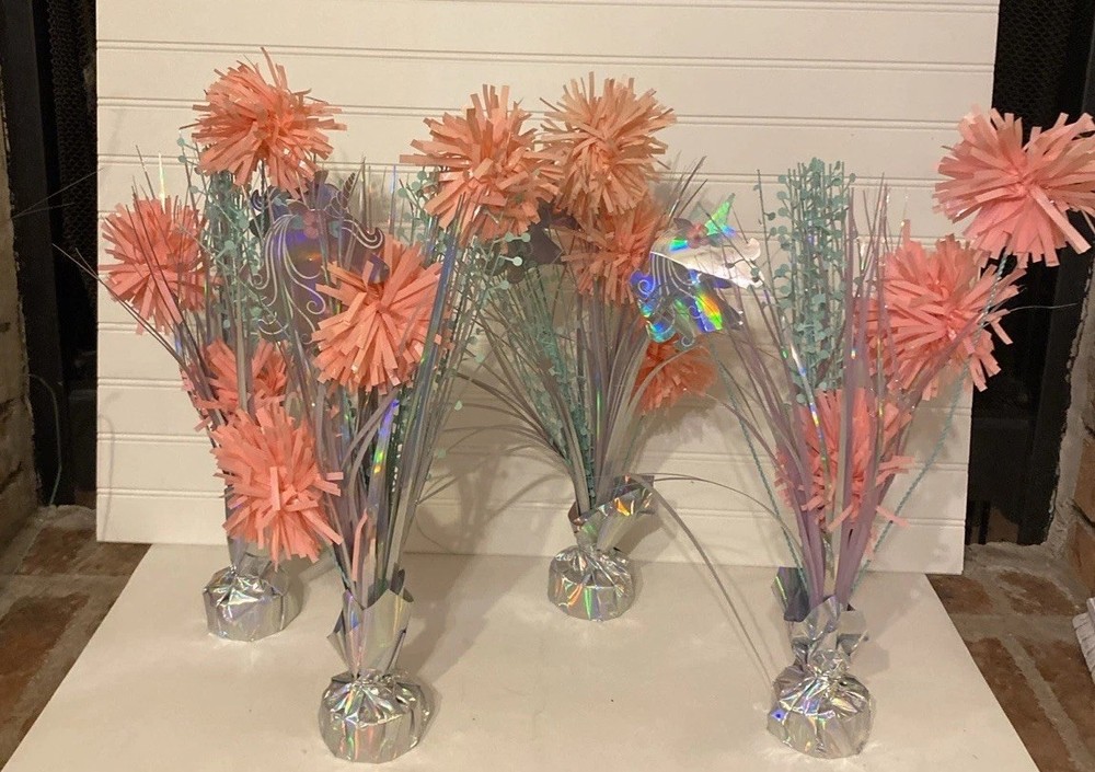 Pink, Blue And Silver Unicorn Centerpieces