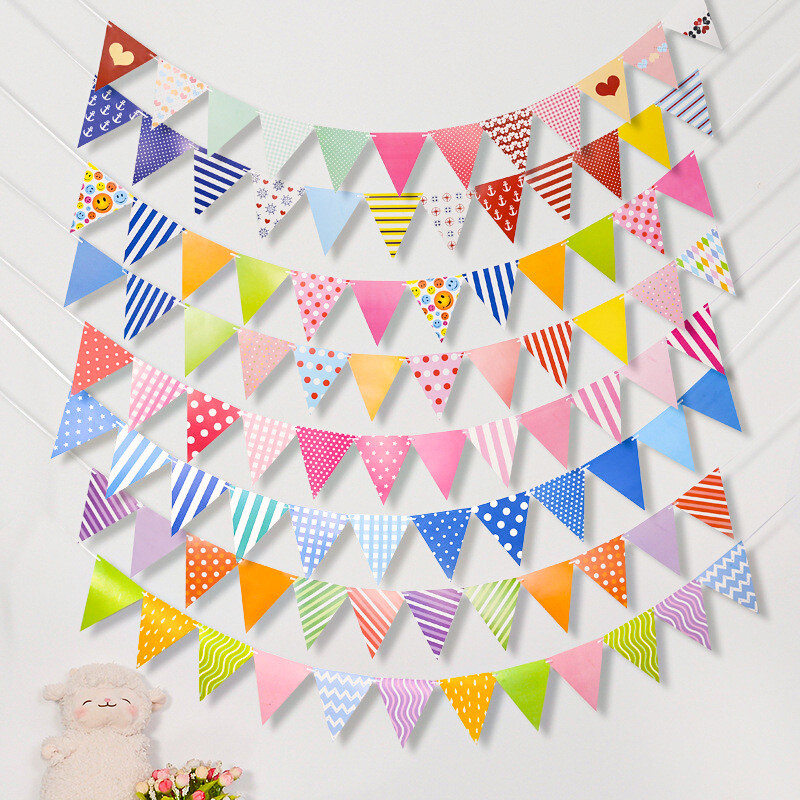Colorful Pennant Flag Banner 2 pc Multicolor Pennant Banner
