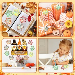 50 PCS Iridescent Fall Leaves Bulletin Board Thanksgiving Harvest Decor