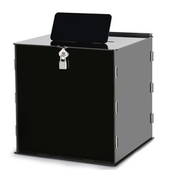 Fowecelt Black Acrylic Wedding Card Box with Lock, 10″ × 9″ × 10″,