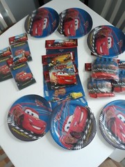 Disney Cars Birthday Party Invitations,loot Bags,horns & Plates PLUS SEALED DVD