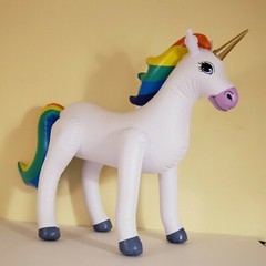 Jet Creations Inflatable Standing Rainbow Unicorn, 40″ Long Party Decoration NEW