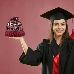 Honeycomb Table Toppers 9 Pack Graduation Decorations Class of 2026 Maroon Black