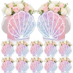 8 Set Mermaid Seashell Flower Boxes Centerpieces Vase Iridescent Shell Shape …