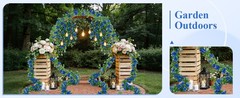 5 Pack Artificial Royal Blue Rose Vines Floral Garlands Total 32.5 Ft Fake Vine