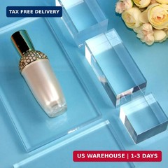 Clear Polished Acrylic Cube Cylinder Round Photo Props, Transparent Solid Acryli