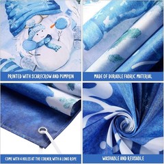 Let It Snow Winter Gnomes Fabric Wall Decoration, 71 X 35 Inches – Snowman and S