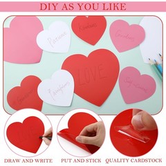 100 PCS 5.5×3.5 Inch Valentines Heart Paper Cutouts Kids DIY Craft Decor
