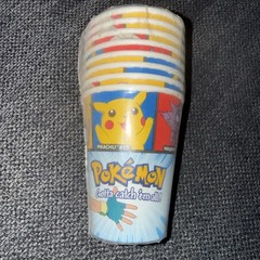Vintage 90s POKEMON 8 9oz Paper Cups RARE by DesignWare Open/ New Old Stock