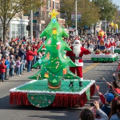 25 Pcs Christmas Parade Float Decorations for Trailer with 63″ Giant Inflatab…