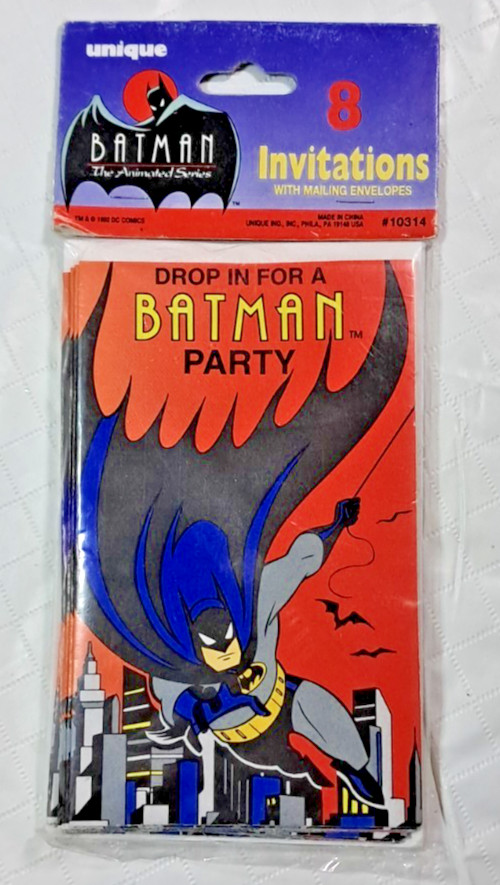 VTG Batman Party Invitations 8 pack The Animated Series DC Comics E31F