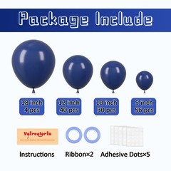 130pcs Navy Blue Balloons Different Sizes 18″ 12″ 10″ 5″ Dark Blue 13 Navy Blue