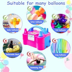 Electric Balloon Pump 600W Inflator with Balloon Arch Kit Party Decor Tool Rose