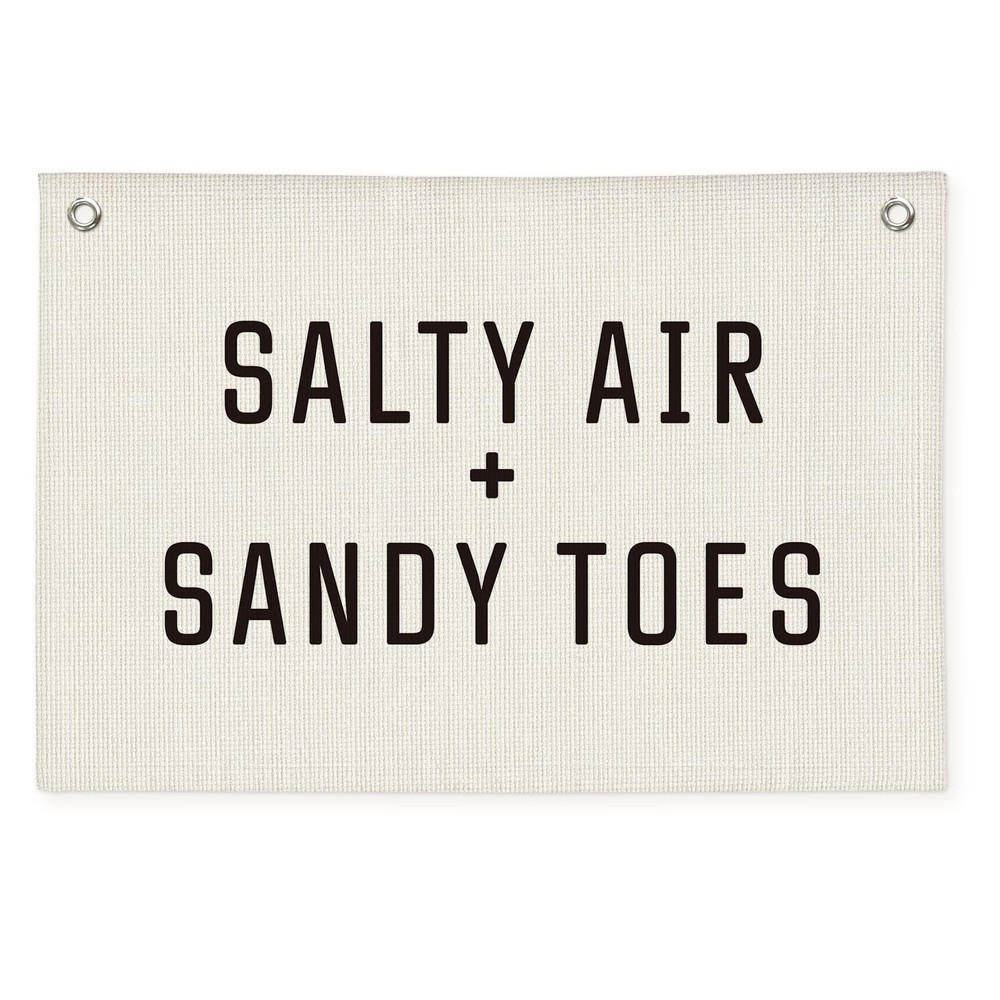 Beach Decor, Funny Summer Ocean Coastal Surf Banner, Salty Sandy Toes Banner …