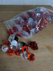 Clear Red Green Crystals Gems Vase Filler Scatter Decoration Christmas Lights