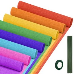 Rainbow Crepe Paper Streamers 8 Rolls 10×98 Inch 8 Colors DIY Party Decor
