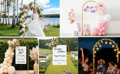 6 FT Wedding Arch Frame Backdrop Stand for Party, Balloon Arch Stand, Wedding