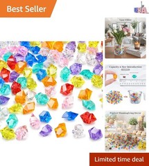 150PCS Multicolored Acrylic Fake Gems, Crushed Ice Rocks Pirate Treasure Jewe…