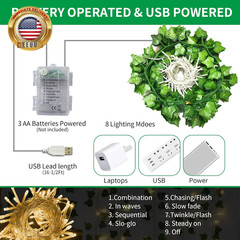 Fake Vines for Room Decor(12 Pack 84 Ft),With CE Certified 80 LED String Lights,