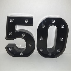 Light Up Black «50» LED Number Lights for 50th Birthday/Anniversary Party