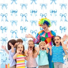 8 PCS Bow Decorations Bow Hanging Banner Garland Paper Cutouts Ribbon Streame…