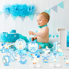12Pcs One Silly Goose Honeycomb Centerpieces 1St Baby Boy Birthday Party Table D
