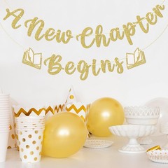 A New Chapter Begins Banner, Book Themed Baby Shower Decorations, Reading The…
