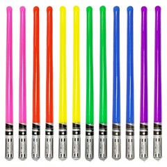12-Pack Inflatable Lightsabers – 2 Pink, Red, Yellow, Green, Blue, Purple – Part
