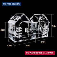 Jumping Spider Enclosure, Acrylic Terrarium with Partition Divider (1-2 Compartm