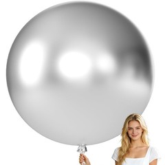 36 Inch Giant Retro Misty Blue Balloons 6 Pack Large Round Jumbo Big
