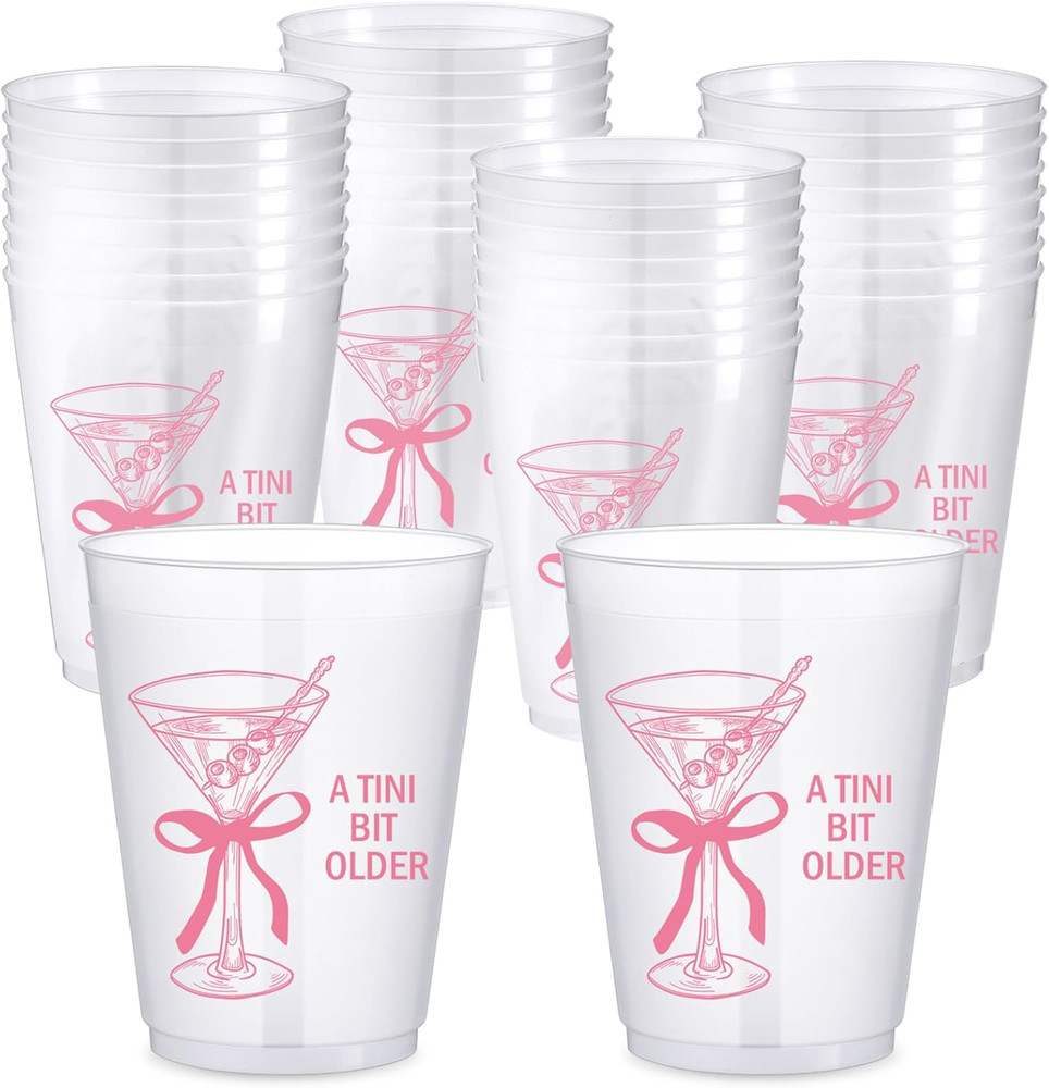 24 Pack a Tini Bit Older Cups 16 Oz Plastic Martini Birthday Cups Martini Bow Pa