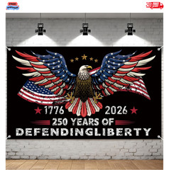 Patriotic 250th Anniversary Backdrop 71×43 Inches for Independence Day Decor
