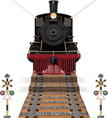 Train Party Decoration Train Hanging Banner Railroad Track Aisle Polyester Fabri