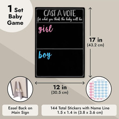 Boy or Girl Voting Board – Interactive Gender Guessing Board – Classic Black Cha