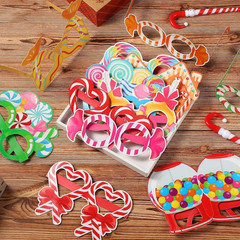 36 Pcs Candy Party Decorations Candy Photo Booth Prop Christmas Eyeglasses Paper