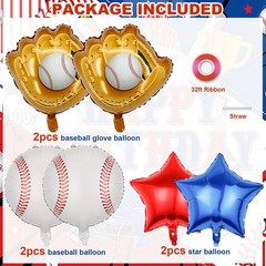 Baseball 10th Party Balloons,32 Inch Red Foil Number 10 Balloon,Sports Theme …