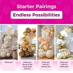 30 Pack 18 Inch White Sand Balloons Large Round Latex Party Decoration Set
