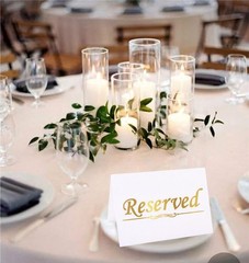 10 Pack Gold Foil Reserved Table Signs for Wedding and Restaurant – Double Si…